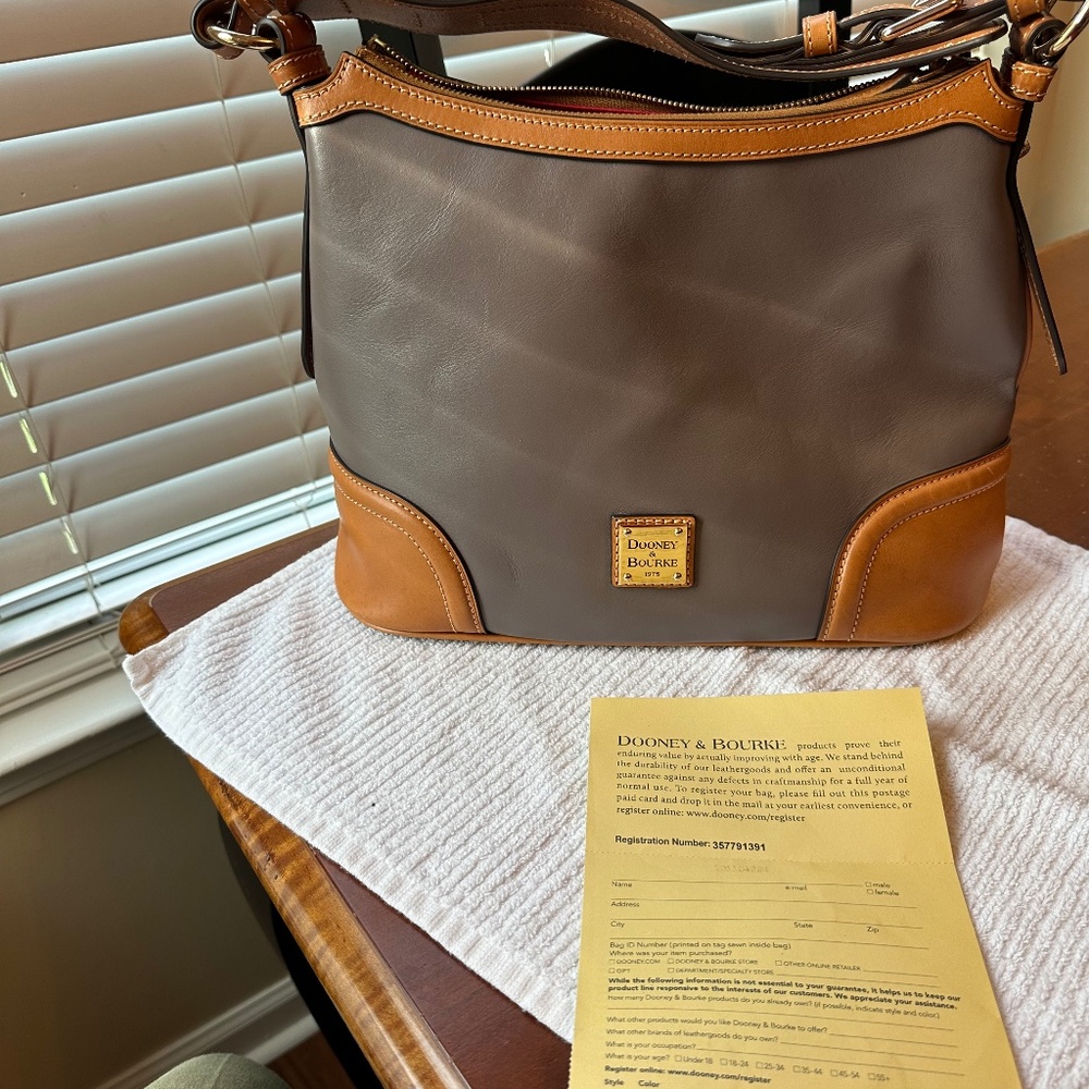 Dooney and Bourke Leather Zippered Hobo Bag - NWOT